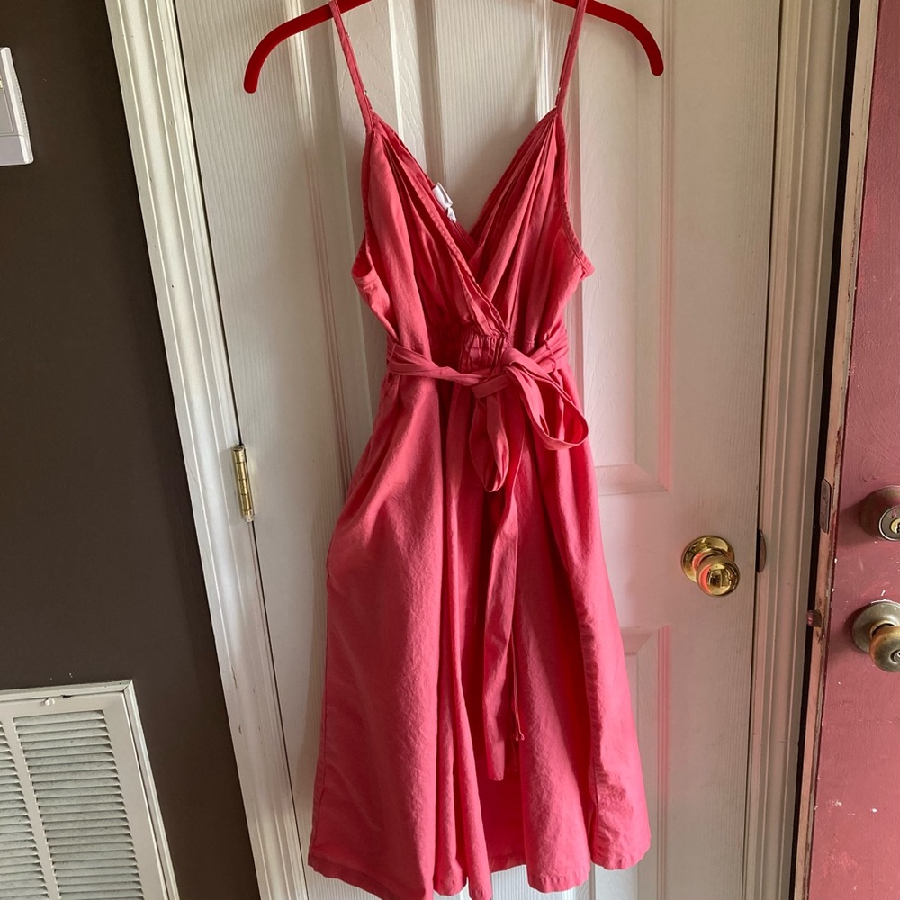 Women’s (14 Petite) “GAP” Pink Spaghetti Strap Wrap Dress